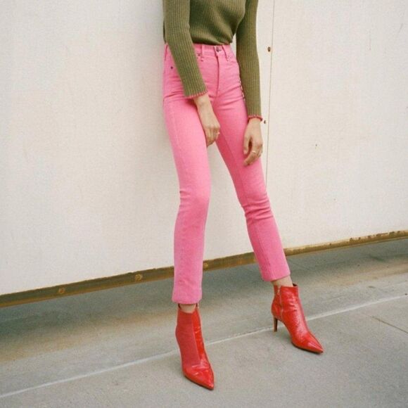 Rag & Bone Pink Ankle Jeans - Picture 1 of 11